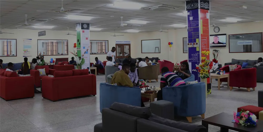 Research and learning commons inside Sam Jonah Library